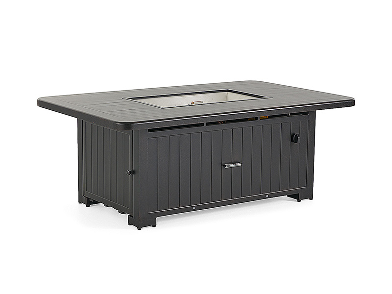 Pátio de alumínio Solstice 58X36 pol. Mesa superior de ripas para fogueira